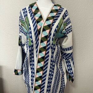 Authentic NWT Farm Rio jacquard embroidery kimono